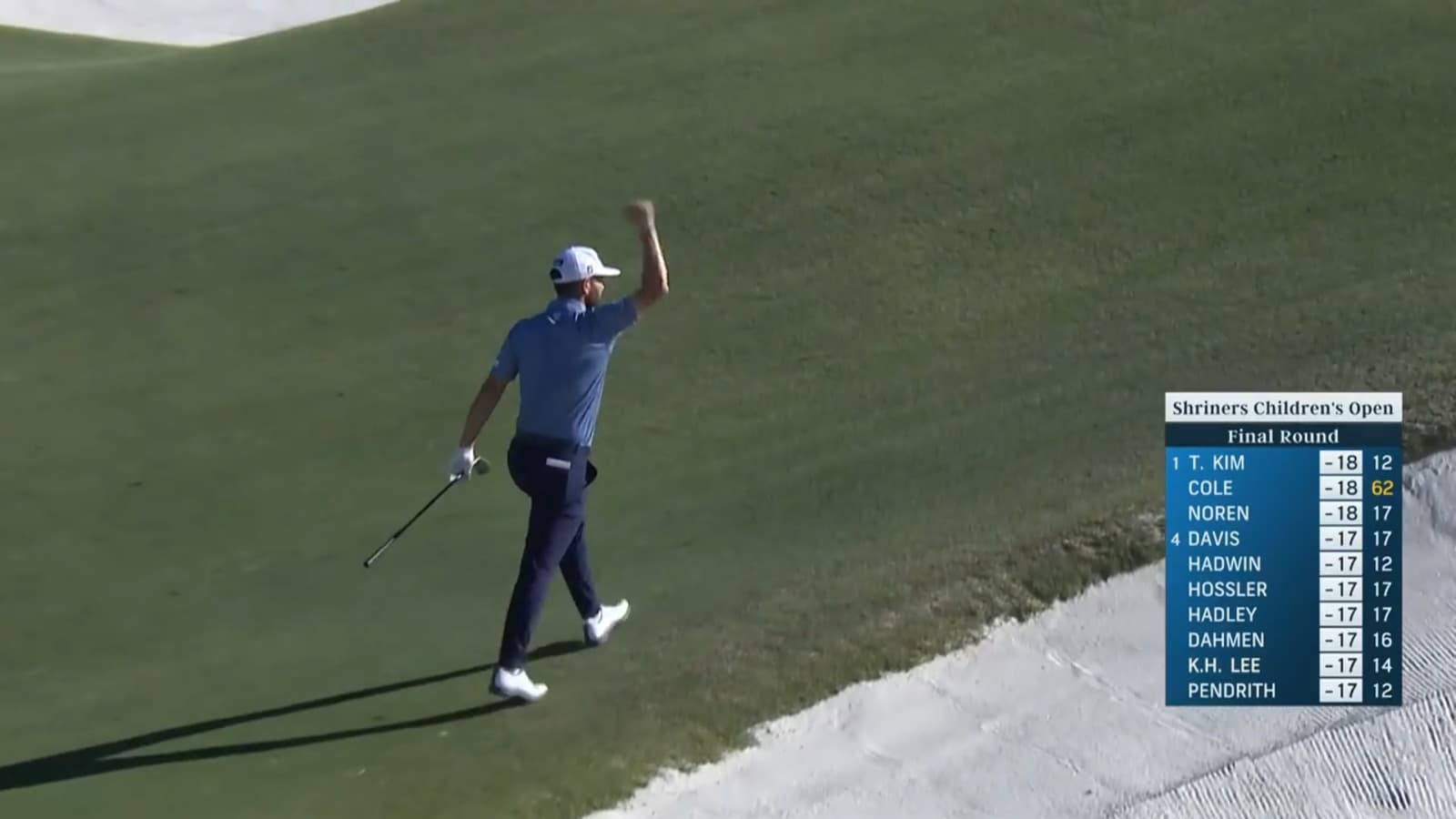 Callum Tarren holes out for eagle at Shriners Children's Open