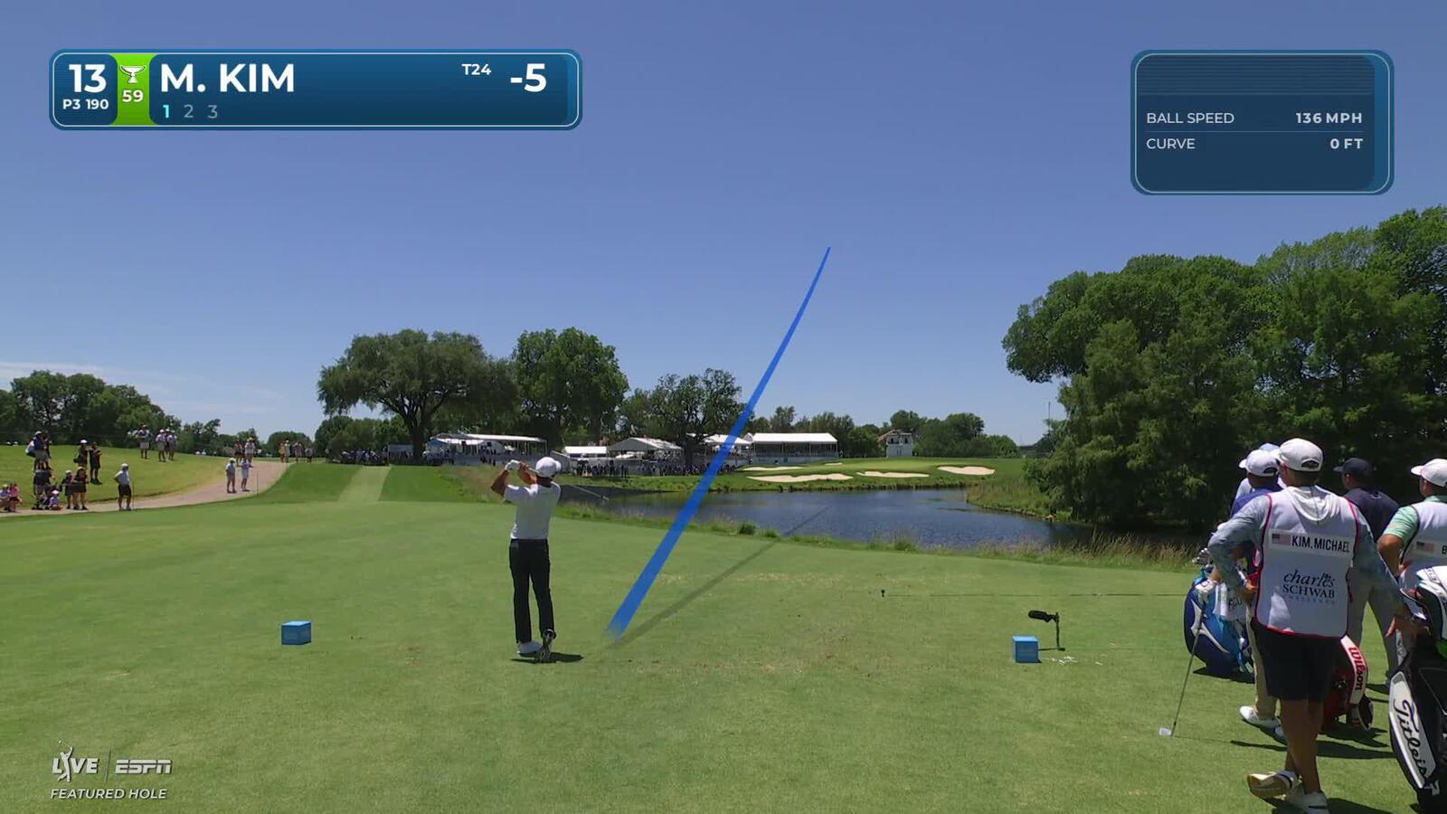 Michael Kim hits tee shot to 6 feet, sets up birdie on No. 13 at Charles Schwab