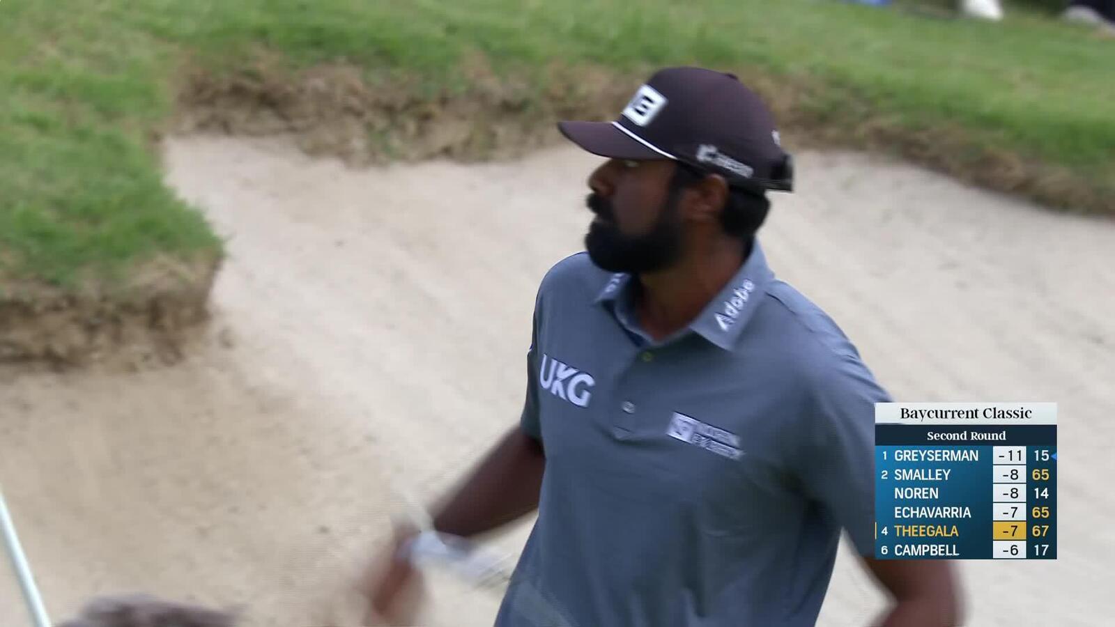 Sahith Theegala closes with birdie to stay in the mix at Baycurrent