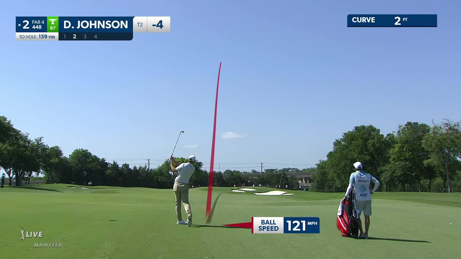 Dustin Johnson nearly holes 159-yard approach at AT&T Byron Nelson