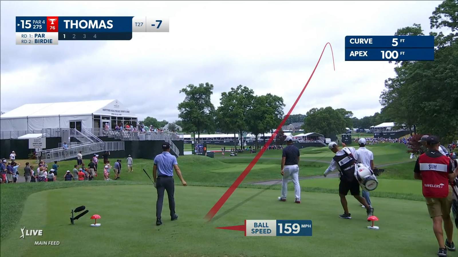 Justin Thomas drives par-4 green to set up birdie at Travelers