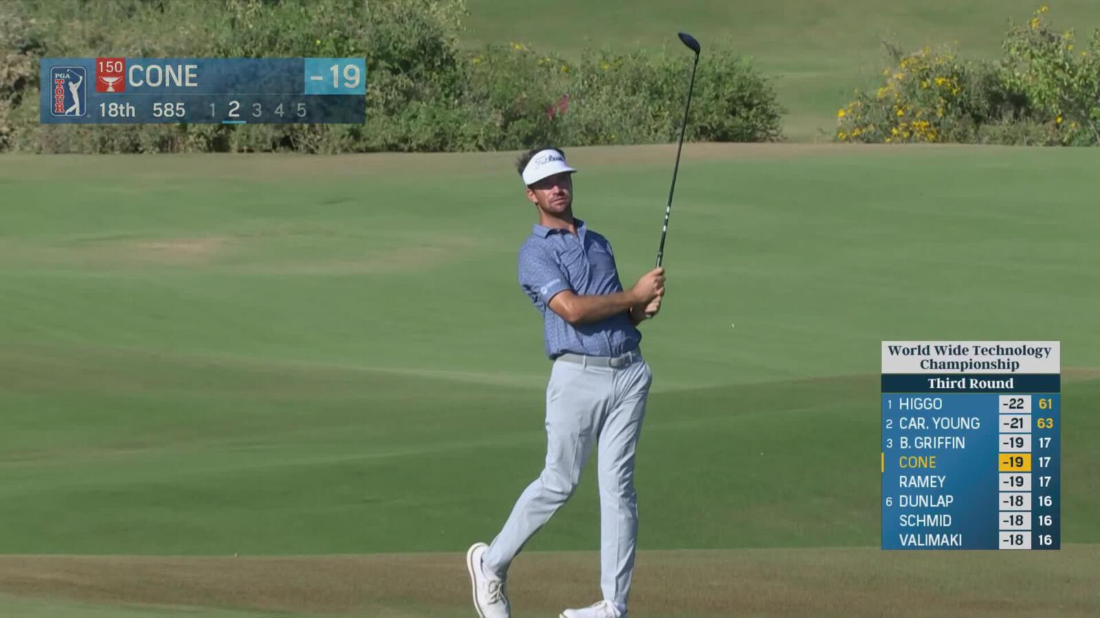 Trevor Cone makes birdie on No. 18 at World Wide Technology