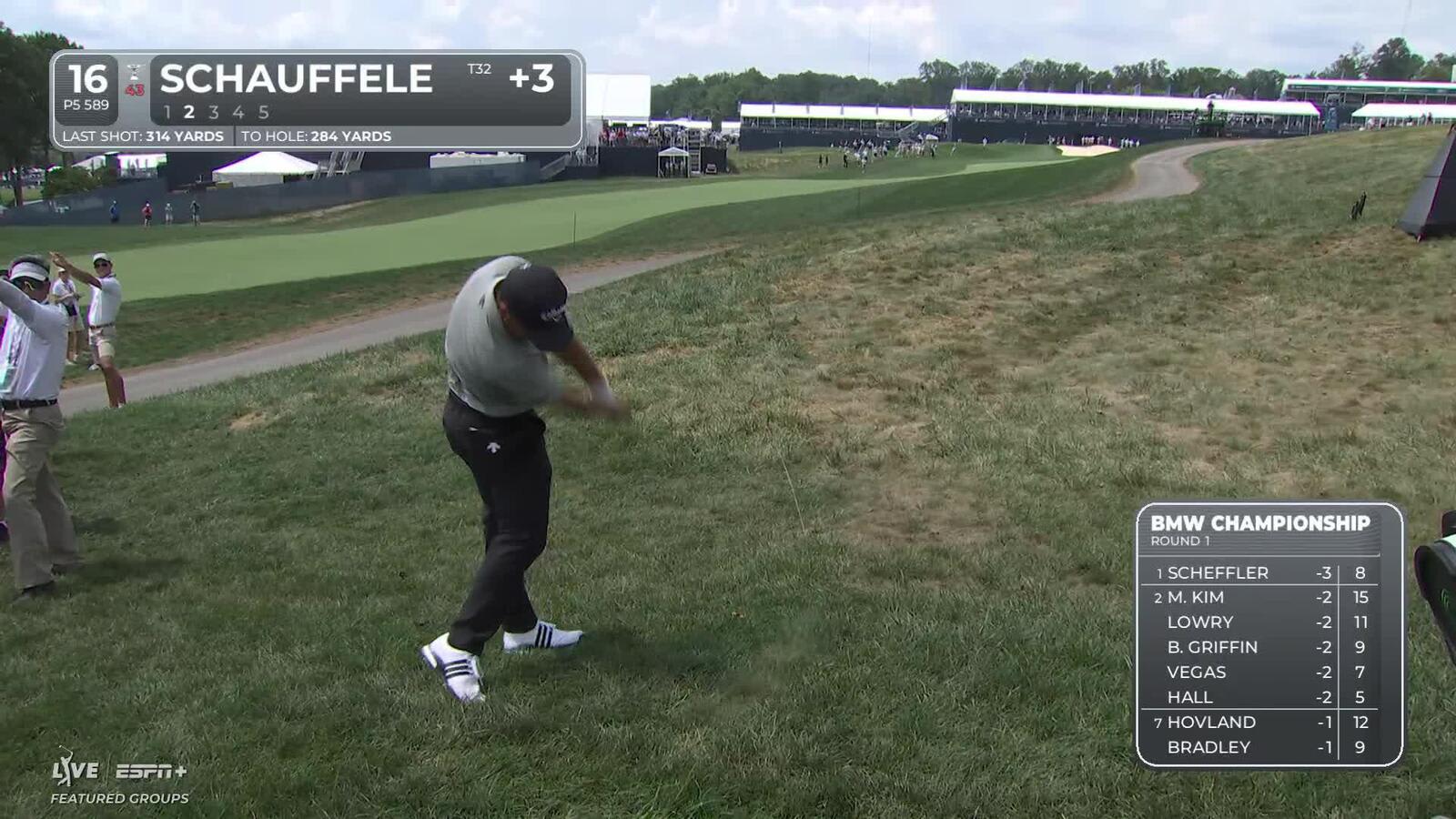 Xander Schauffele birdies from the rough at BMW Championship