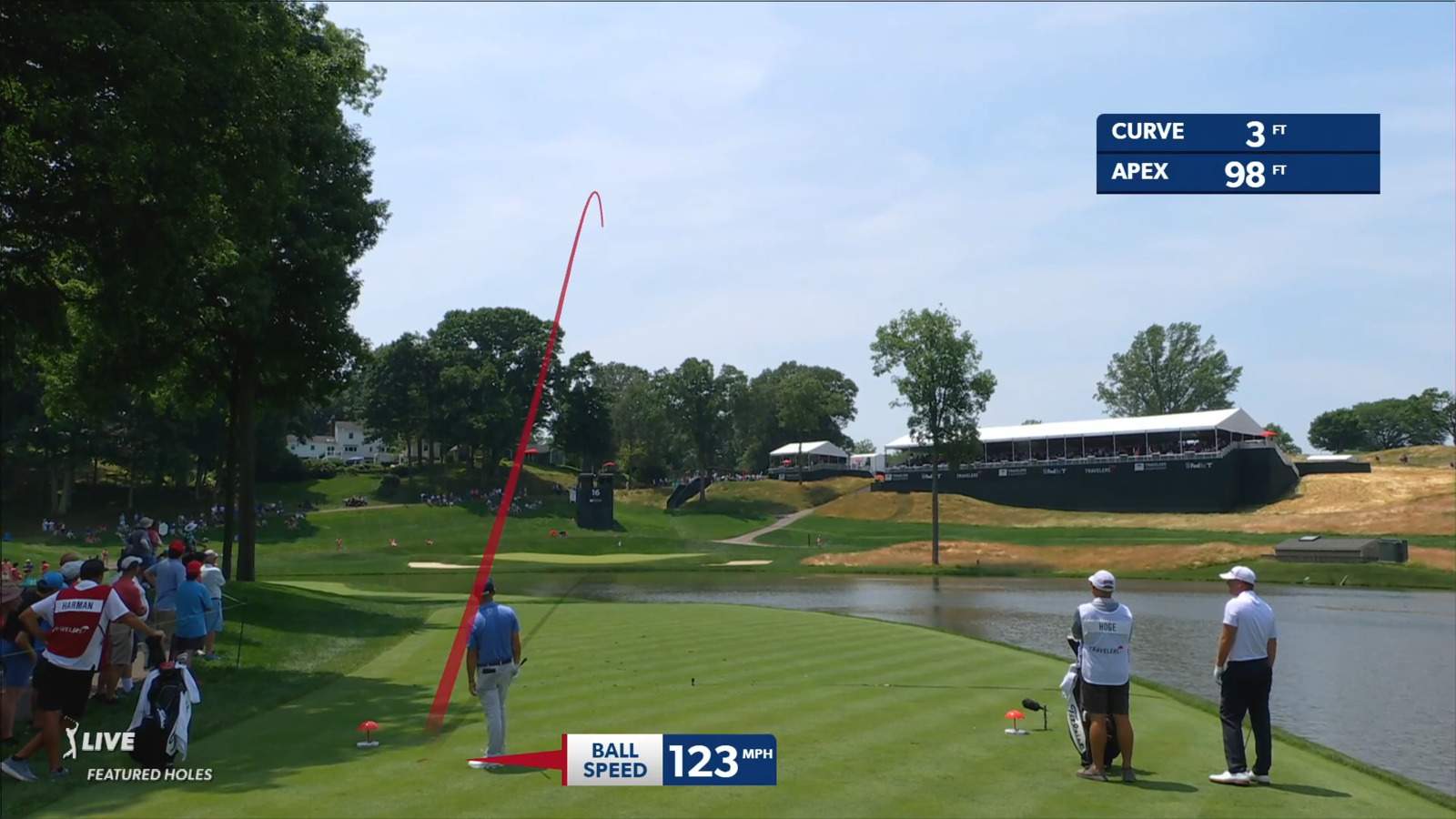 Brian Harman's tight tee shot leads to birdie at Travelers