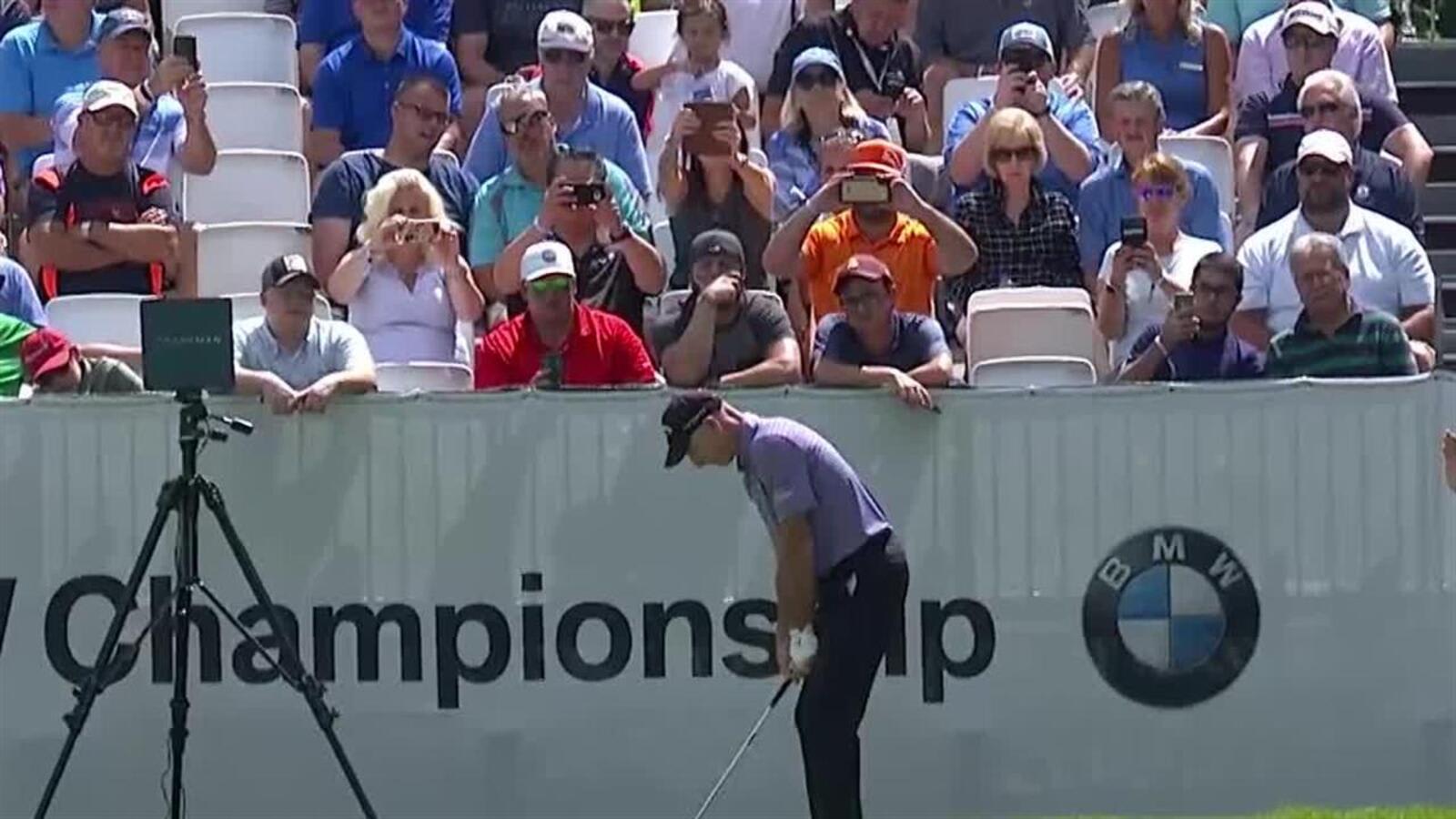 Jim Furyk's tee shot lands within inches at BMW Championship
