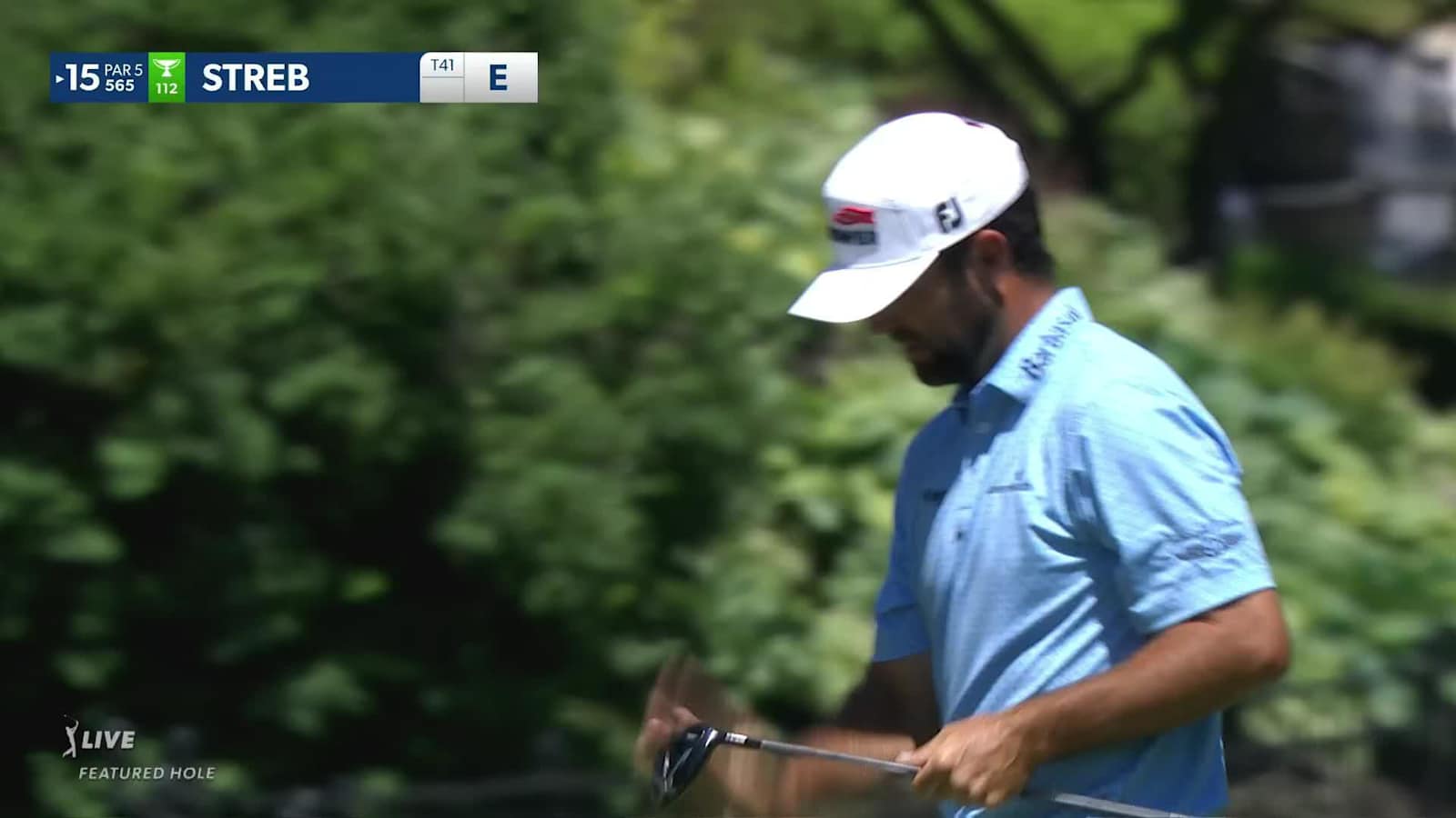 Robert Streb makes birdie on No. 15 at the Memorial