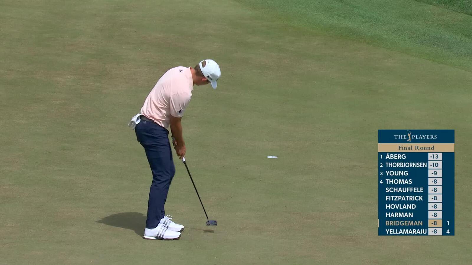 Jacob Bridgeman sinks 12-foot birdie putt on No. 2 at THE PLAYERS