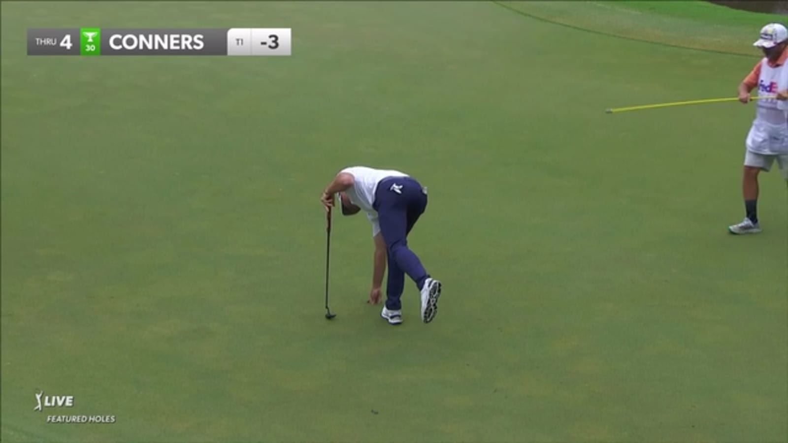 Corey Conners' laser of a tee shot damages cup at FedEx St. Jude