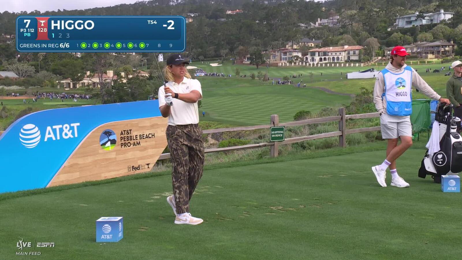 Garrick Higgo hits 111-yard tee shot to 7 feet, makes birdie at Pebble Beach