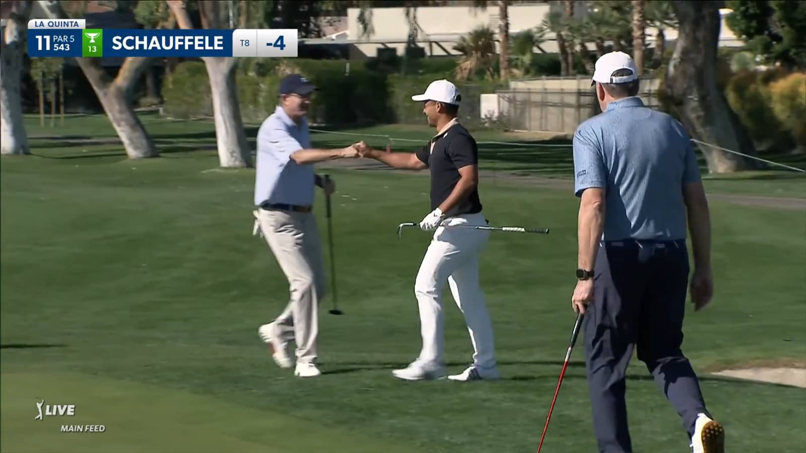 Xander Schauffele holes out from greenside bunker for eagle at The American Express