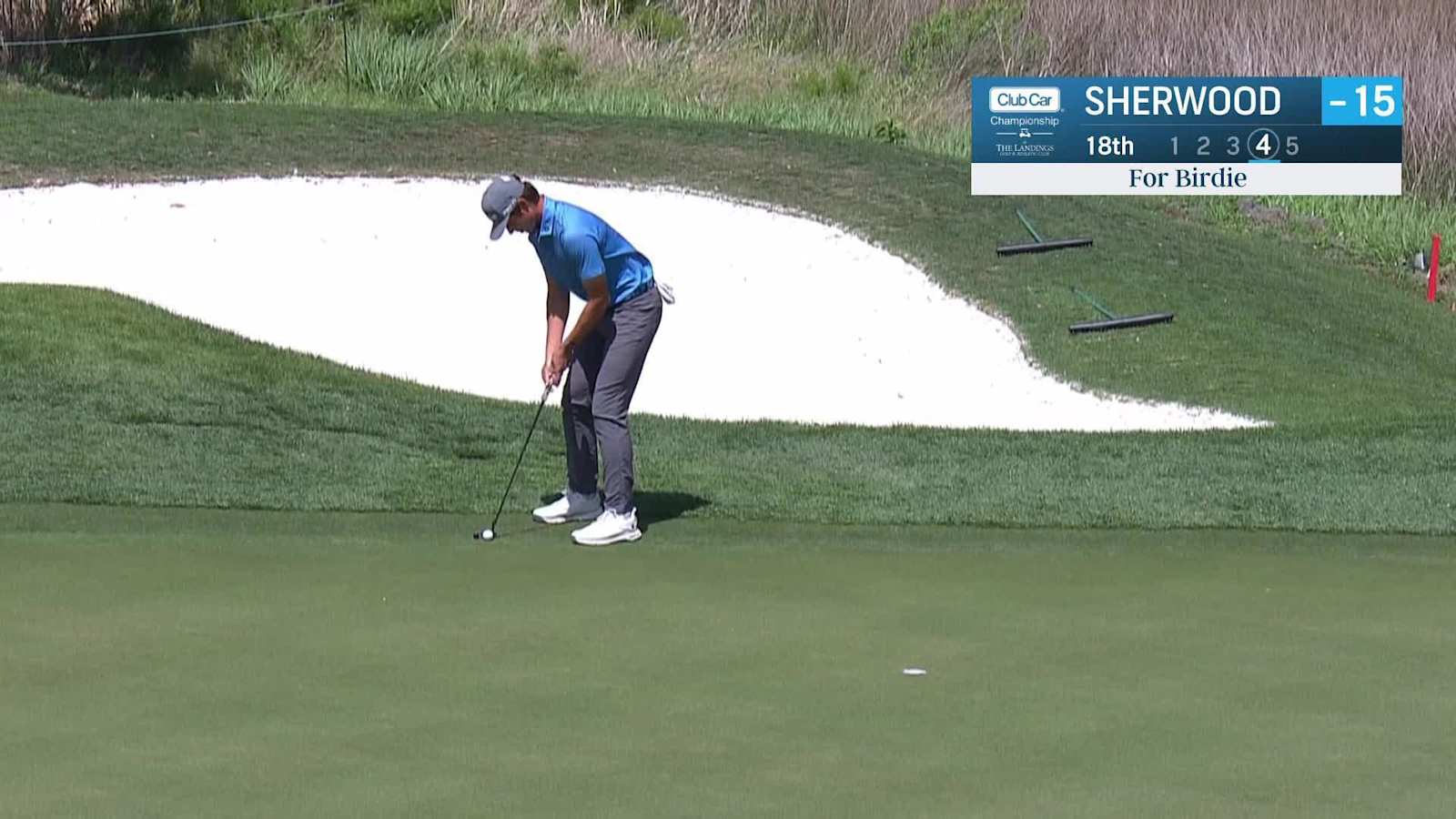 Cole Sherwood makes birdie on No. 18 at Club Car Championship