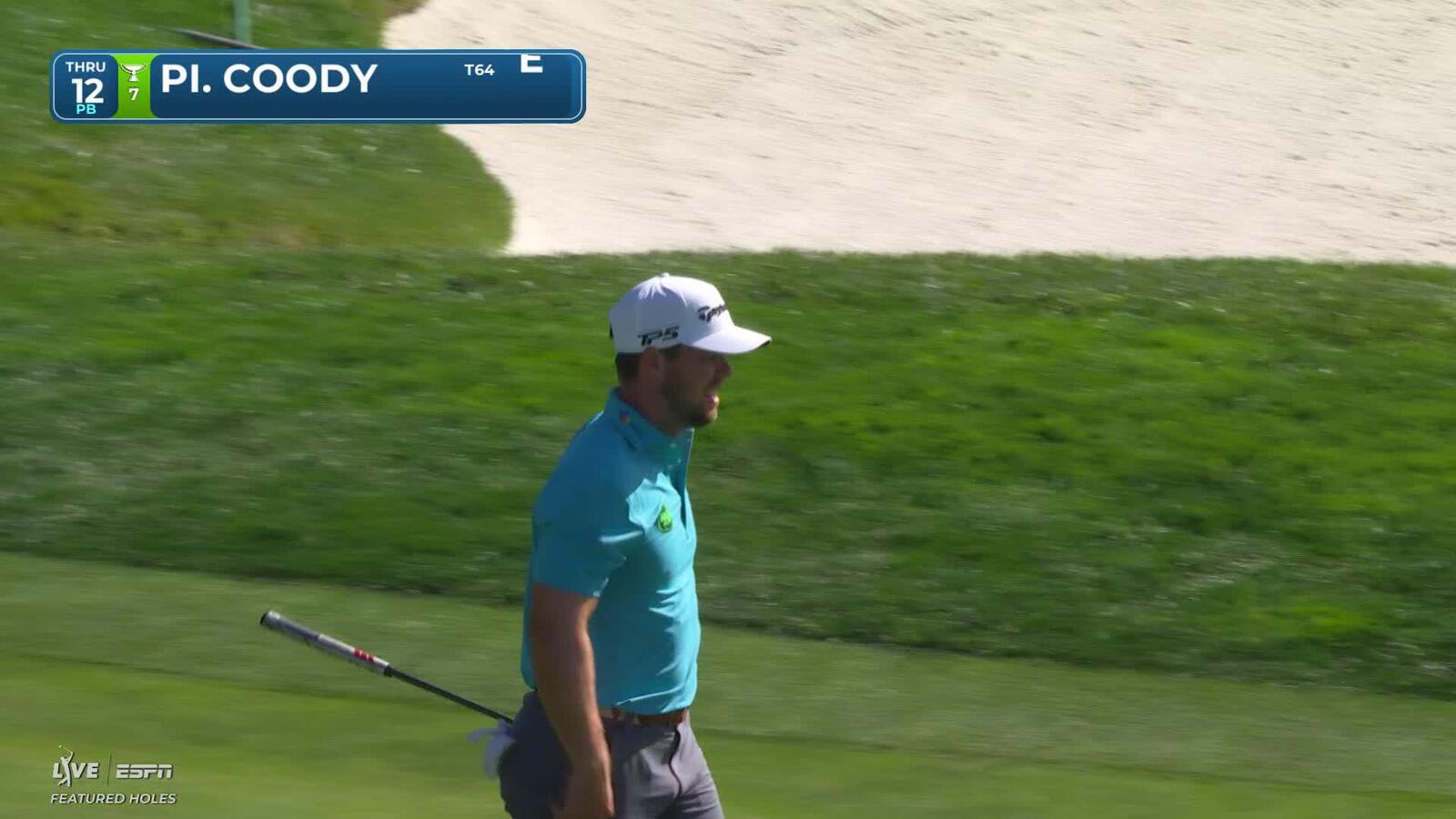 Pierceson Coody sinks 15-foot birdie putt on No. 12 at Pebble Beach