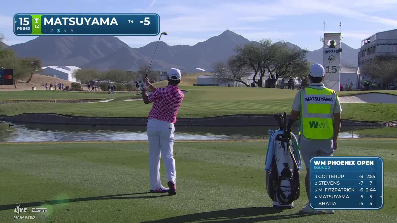 Hideki Matsuyama hits 78-yard approach to 3 feet, sets up birdie