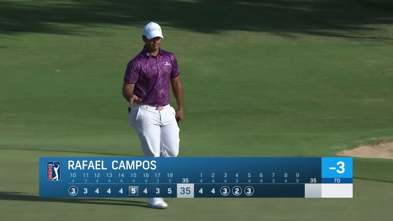 Rafael Campos sinks a 33-foot birdie putt at Sony Open