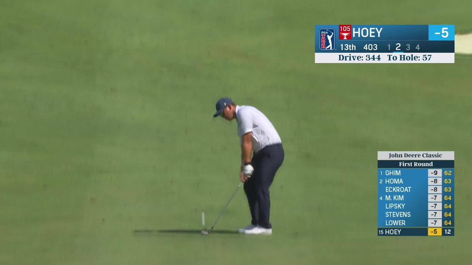 Rico Hoey makes birdie on No. 13 at John Deere