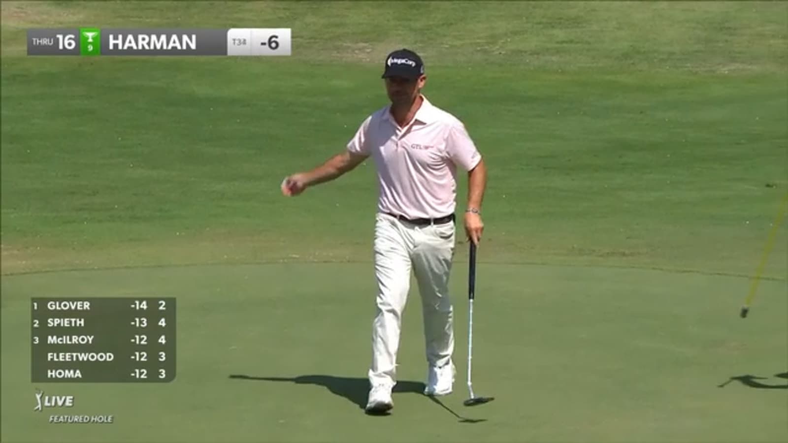 Brian Harman converts birdie on No. 16 at FedEx St. Jude