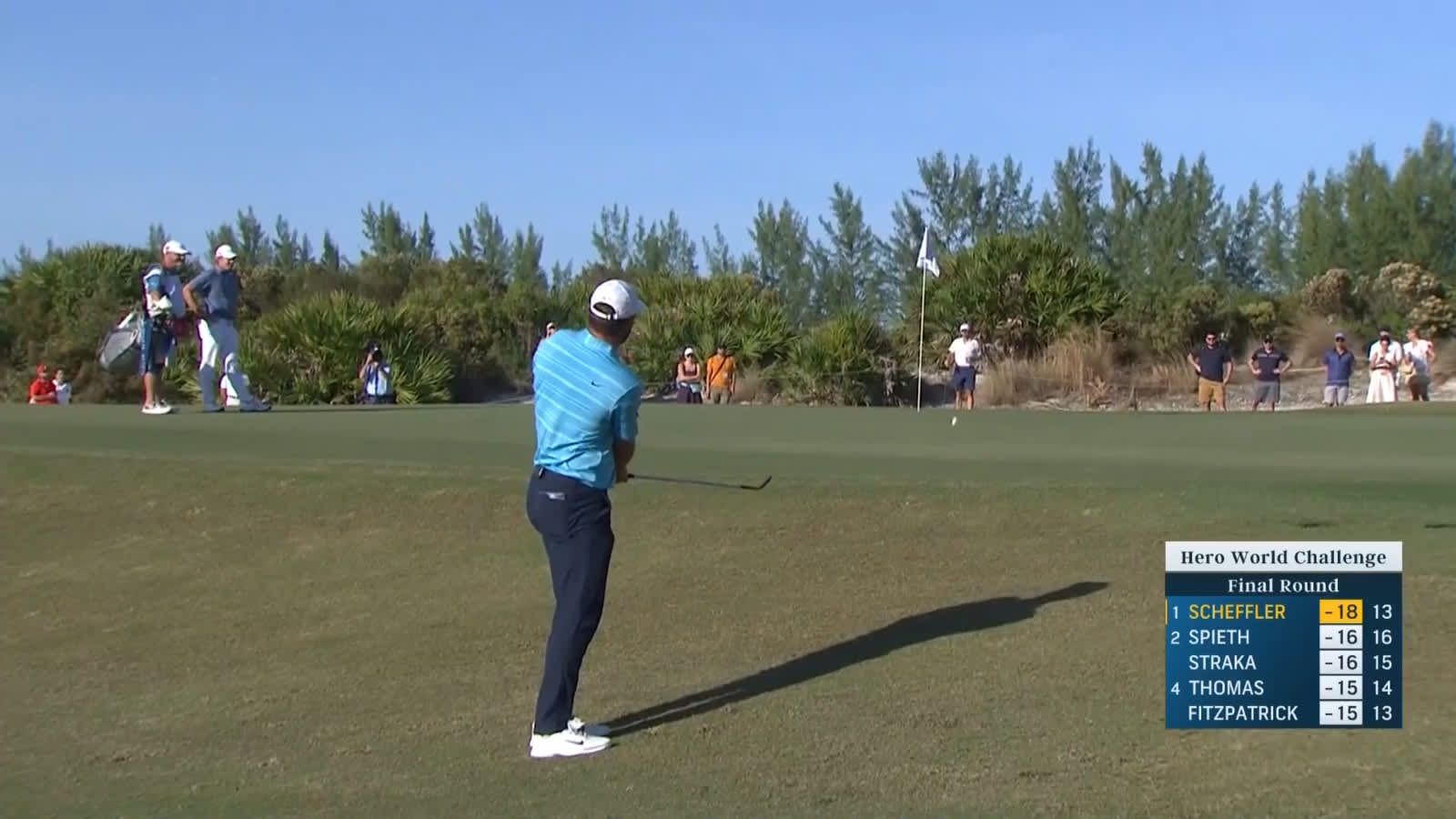 Scottie Scheffler chips it close to yield birdie at Hero World Challenge