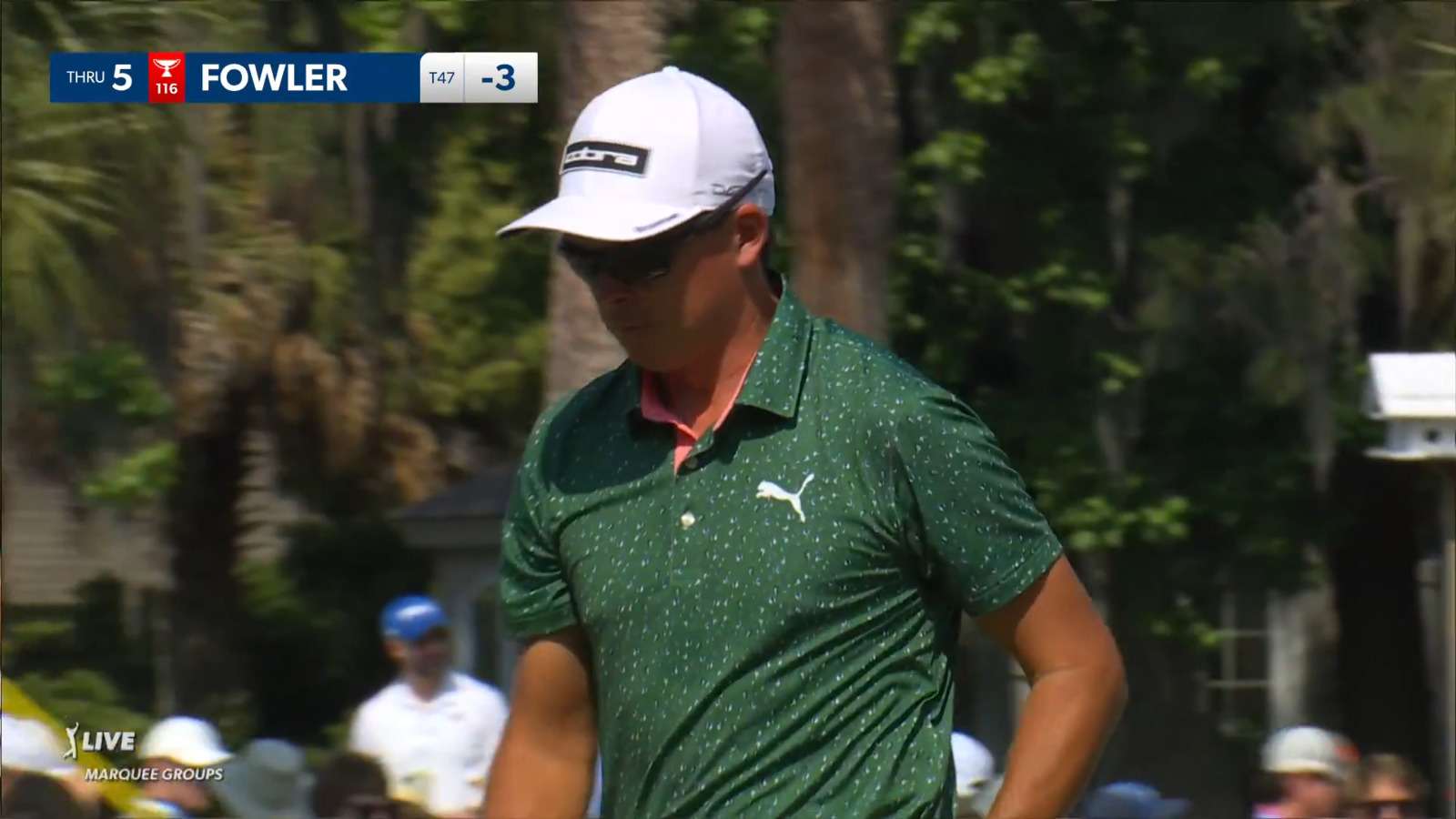 Rickie Fowler sends in 11-foot birdie at RBC Heritage