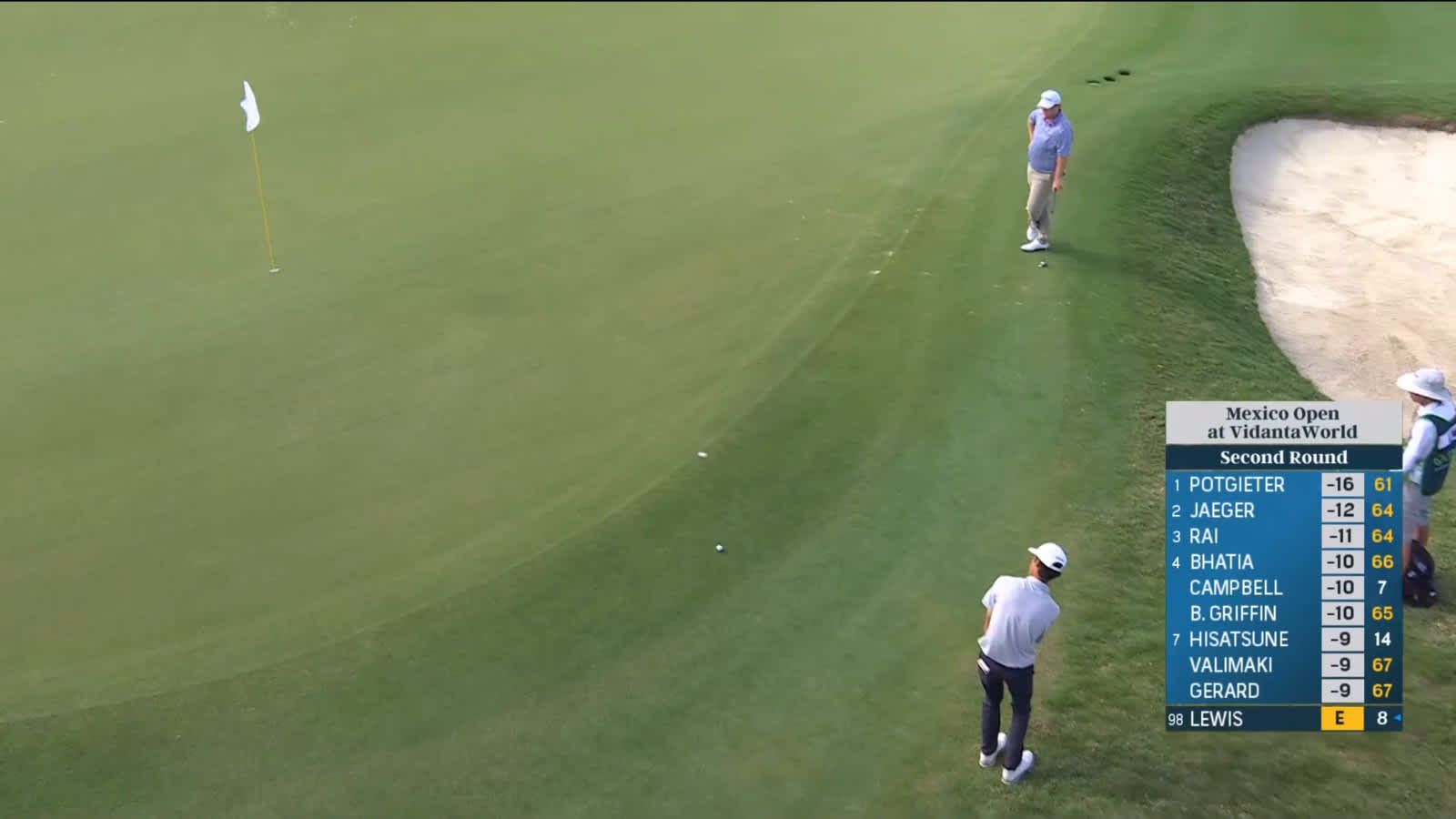 Riley Lewis chips it in for eagle at Mexico Open