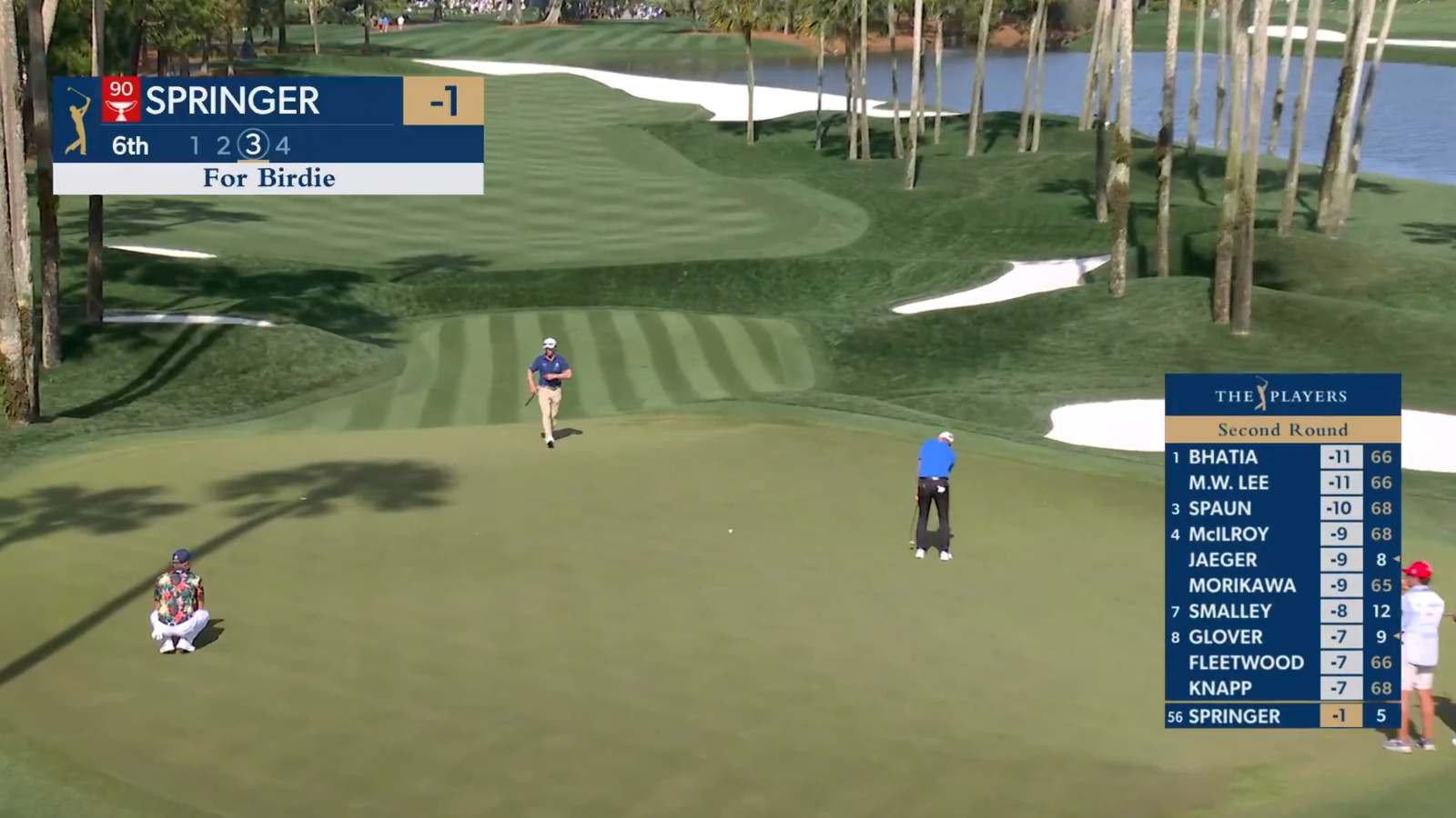 Hayden Springer sinks a 30-foot birdie putt at THE PLAYERS