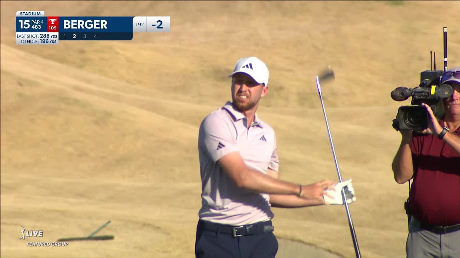 Daniel Berger sinks a 32-foot birdie putt on No. 15 at The American Express