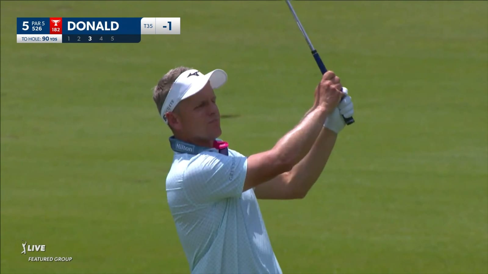 Luke Donald throws a dart to set up birdie at the Memorial