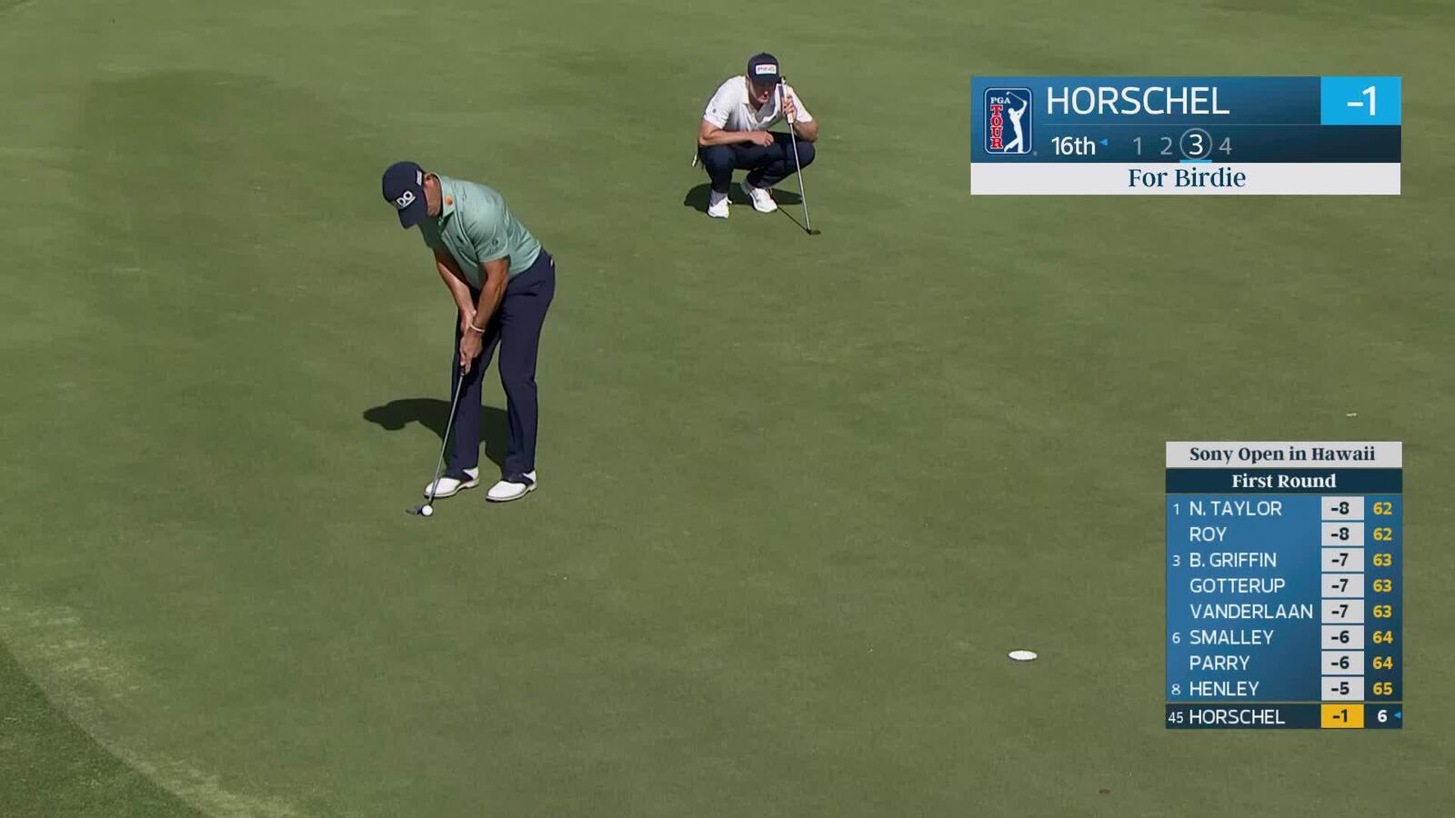 Billy Horschel sinks 10-foot birdie putt on No. 16 at Sony Open