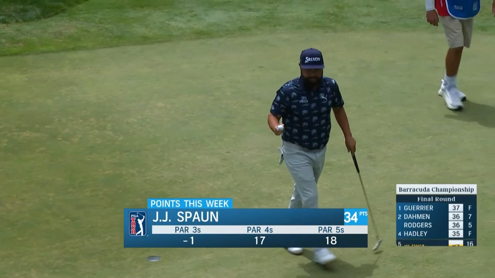 J.J. Spaun makes birdie putt at Barracuda
