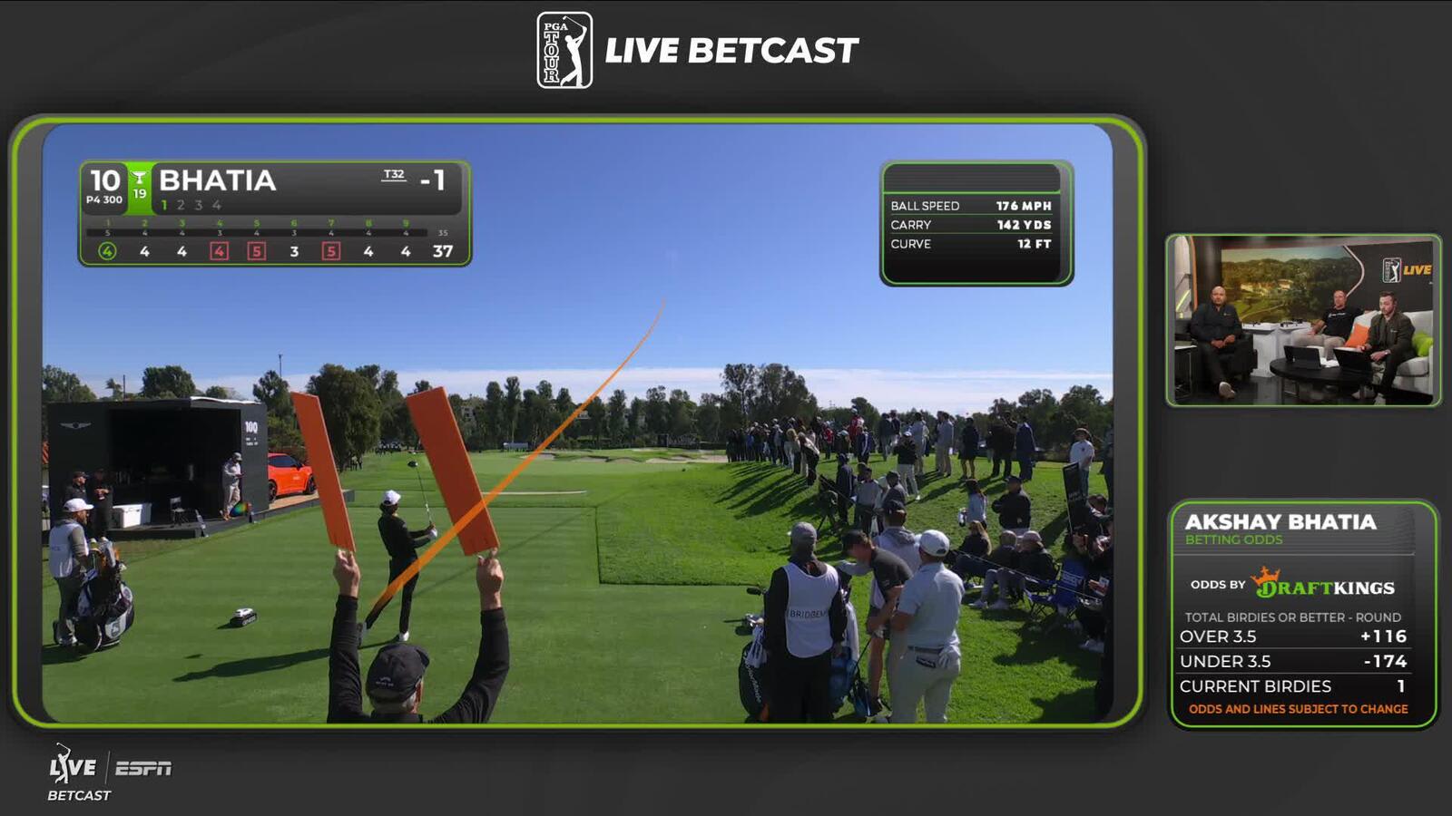 Akshay Bhatia sinks 2-foot birdie putt on No. 10 at The Genesis