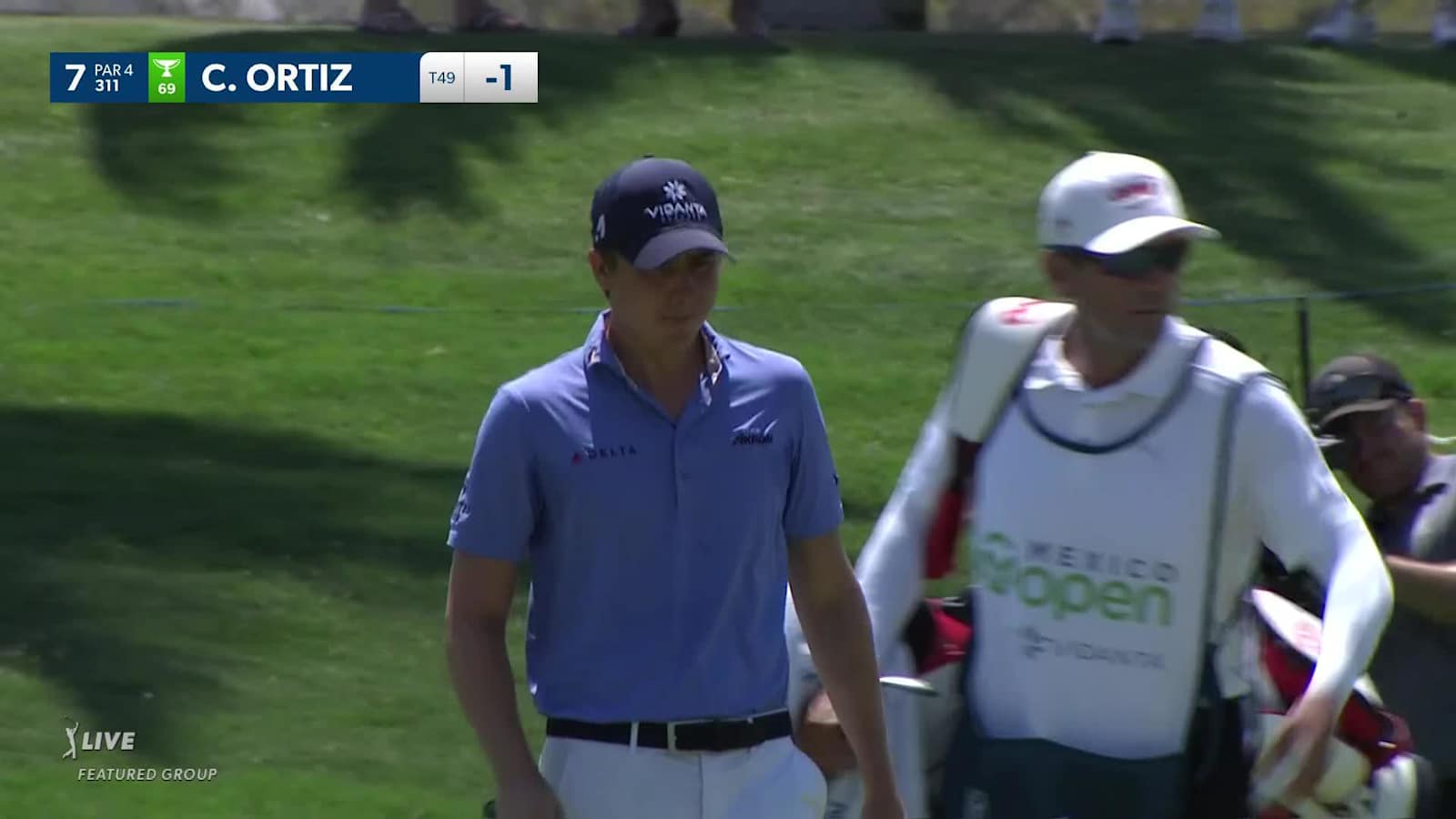 Carlos Ortiz hits greenside drive and birdies at Mexico Open
