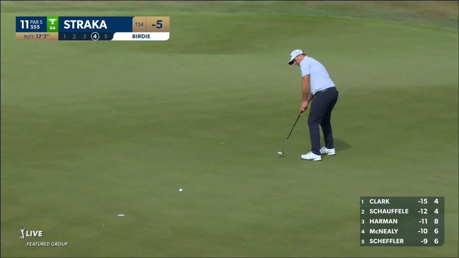 Sepp Straka holes 17-footer for birdie at THE PLAYERS