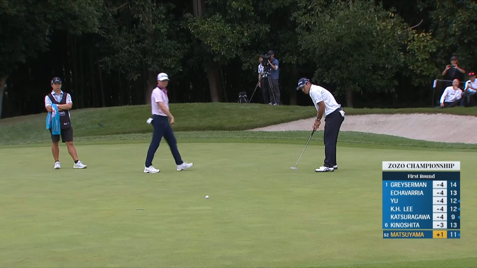 Hideki Matsuyama sinks a 24-foot birdie putt at ZOZO CHAMPIONSHIP