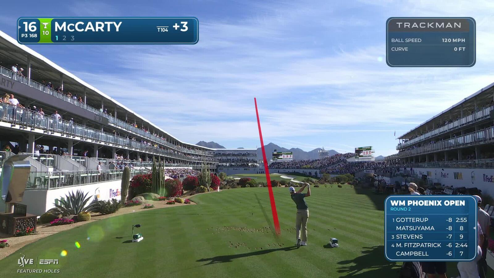 Matt McCarty hits 170-yard tee shot to 9 feet, sets up birdie on No. 16 at WM Phoenix Open