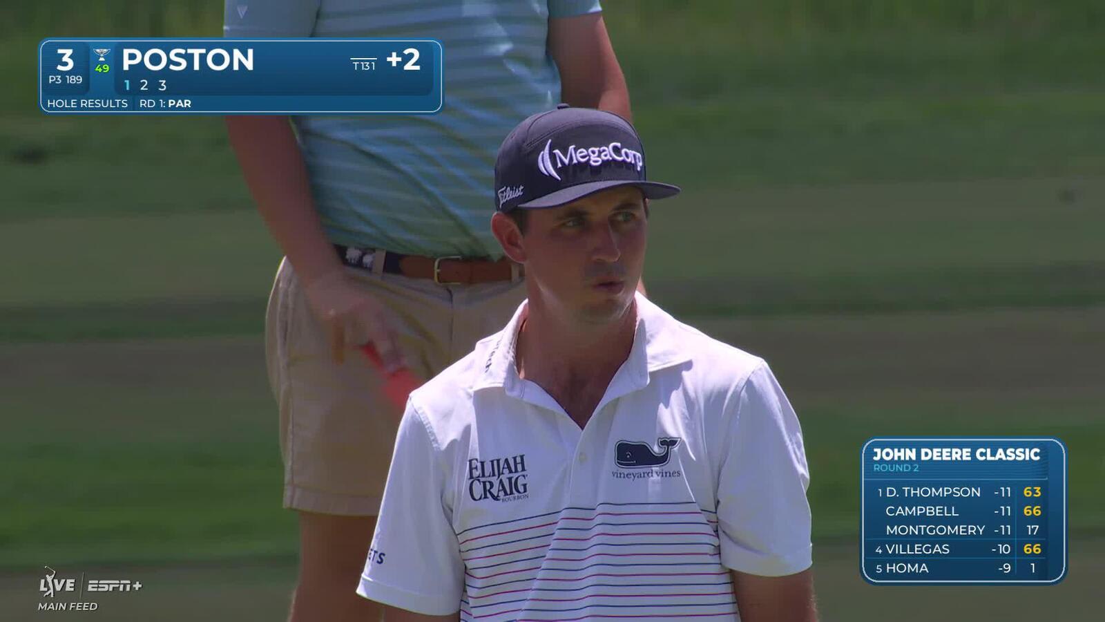 J.T. Poston's excellent tee shot leads to birdie at John Deere