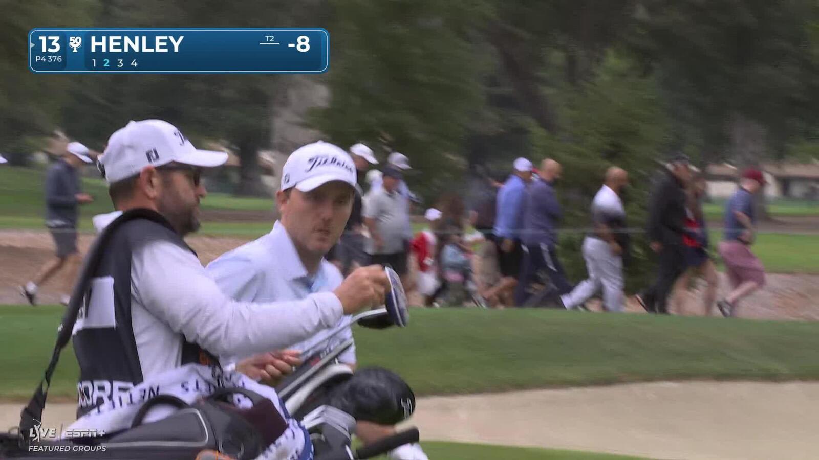 Russell Henley hits 84-yard approach to 9 feet, sets up birdie on No. 13 at Procore