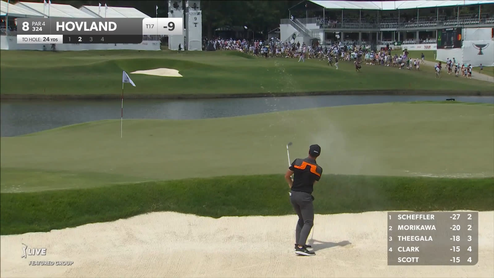 Viktor Hovland gets up-and-down from greenside bunker at TOUR Championship