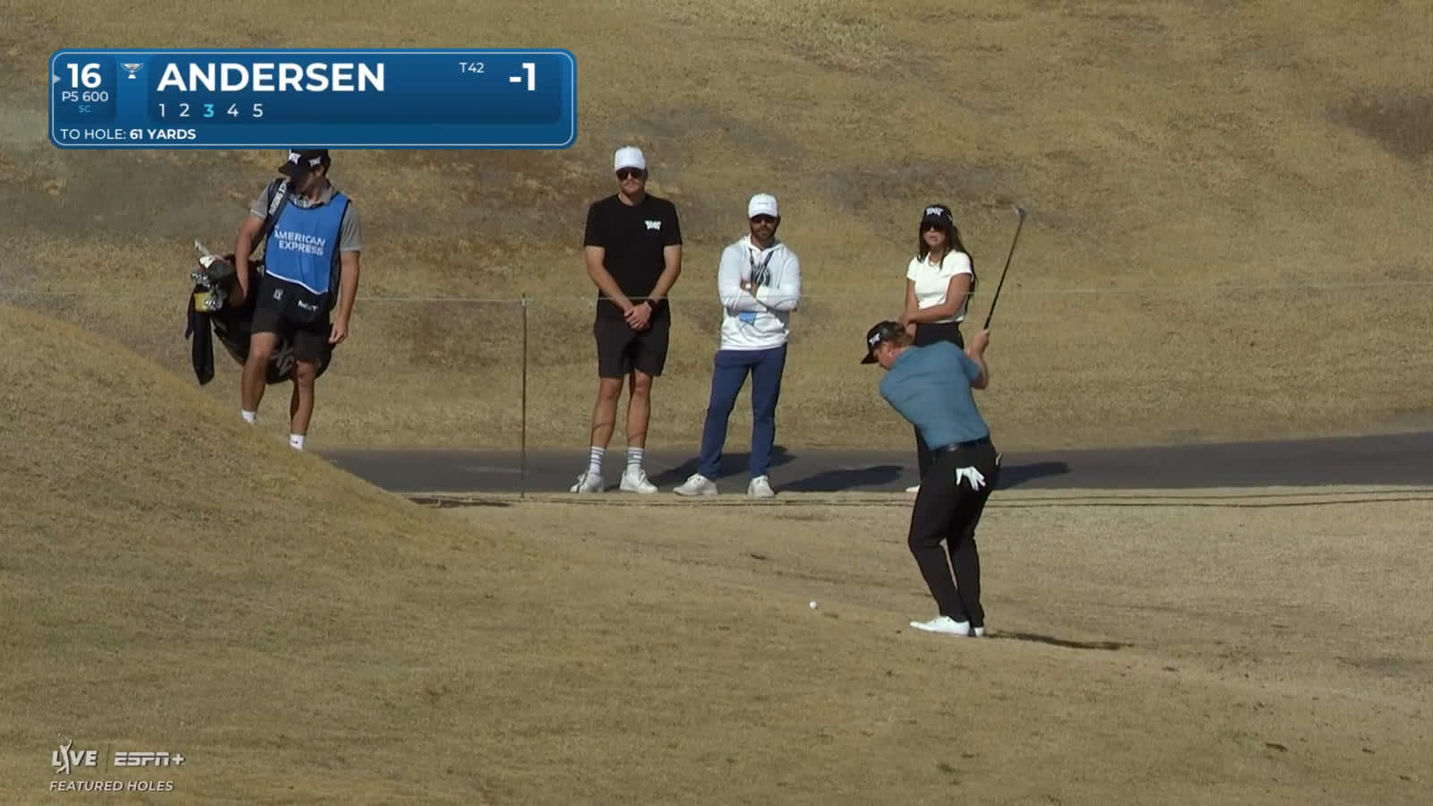 Mason Andersen converts birdie putt after great wedge shot at The American Express