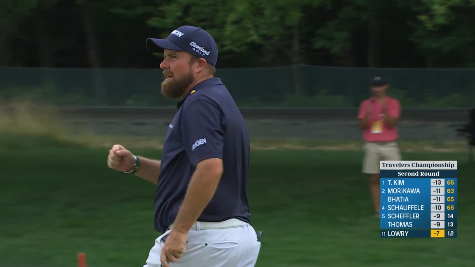 Shane Lowry buries 24-foot eagle putt at Travelers