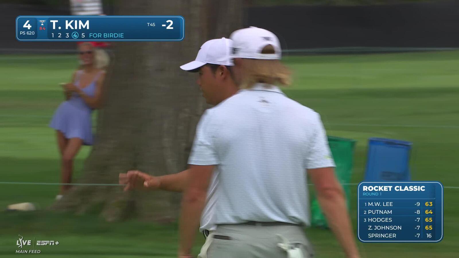 Tom Kim makes noise with 24-foot birdie putt at Rocket Classic