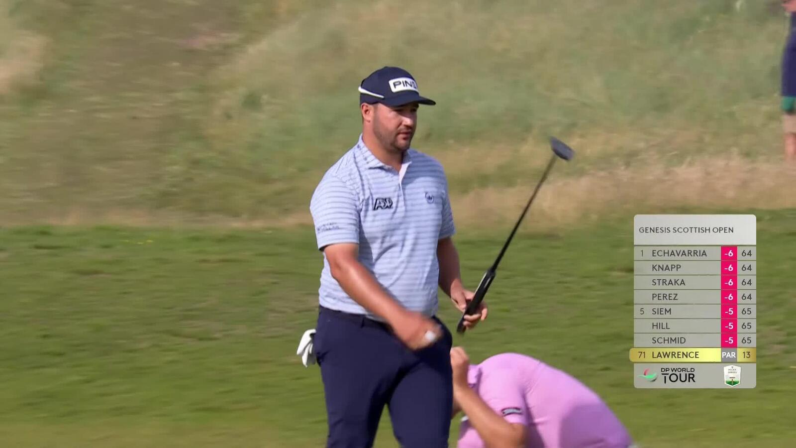Thriston Lawrence makes birdie on No. 14 at Genesis Scottish Open