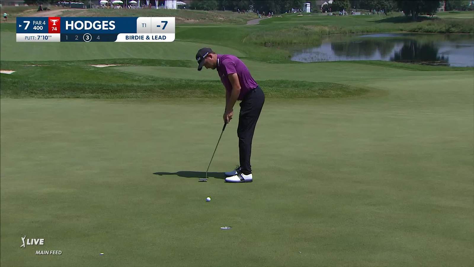 Lee Hodges makes birdie on No. 7 at 3M Open
