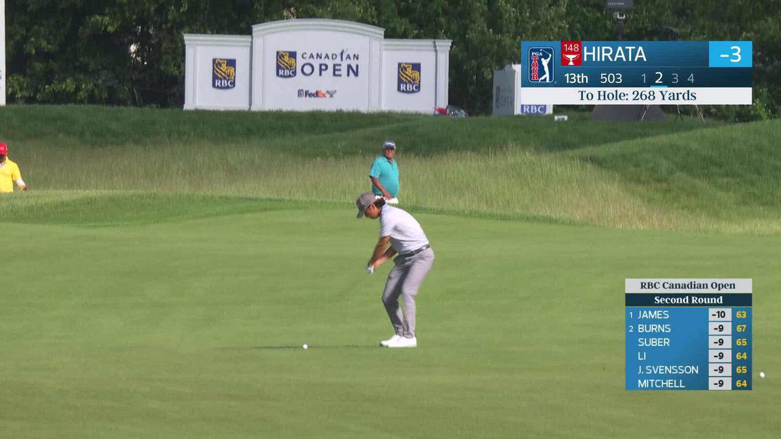 Kensei Hirata's 270-yard approach sets up birdie on No. 13 at RBC Canadian