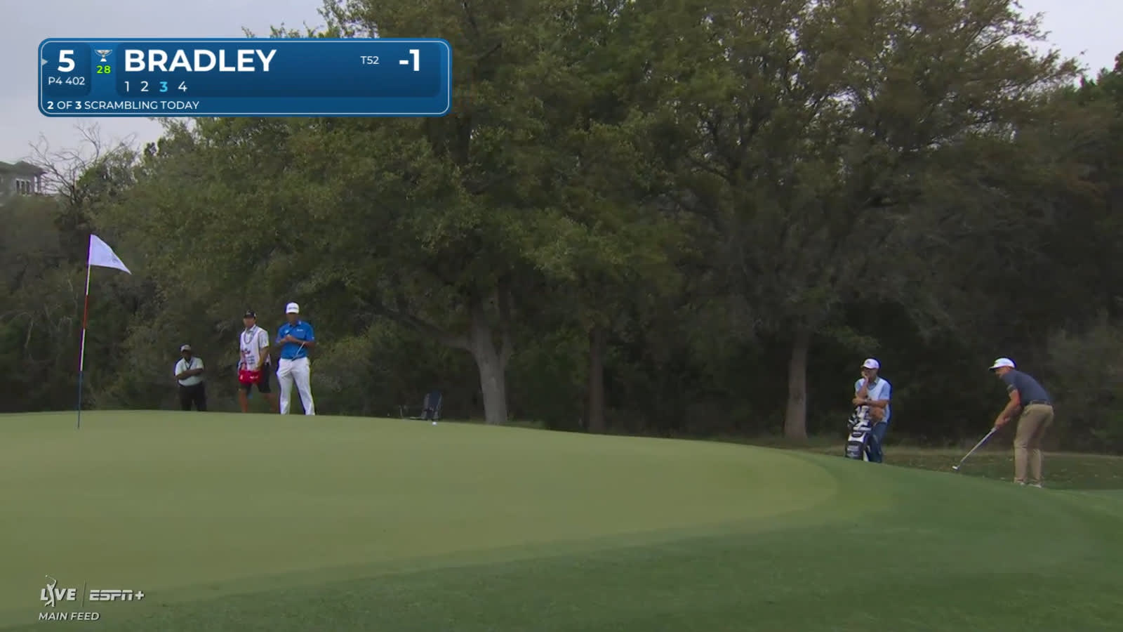 Keegan Bradley holes out for birdie from rough at Valero