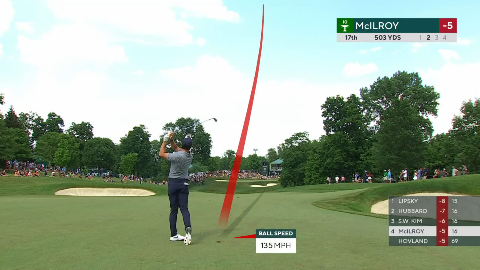Rory McIlroy sticks approach to set up birdie at the Memorial
