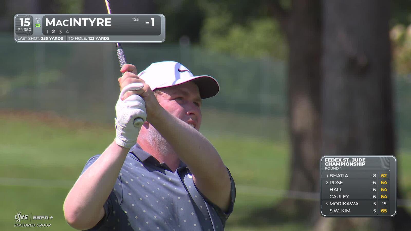 Robert MacIntyre throws a dart to set up birdie at FedEx St. Jude
