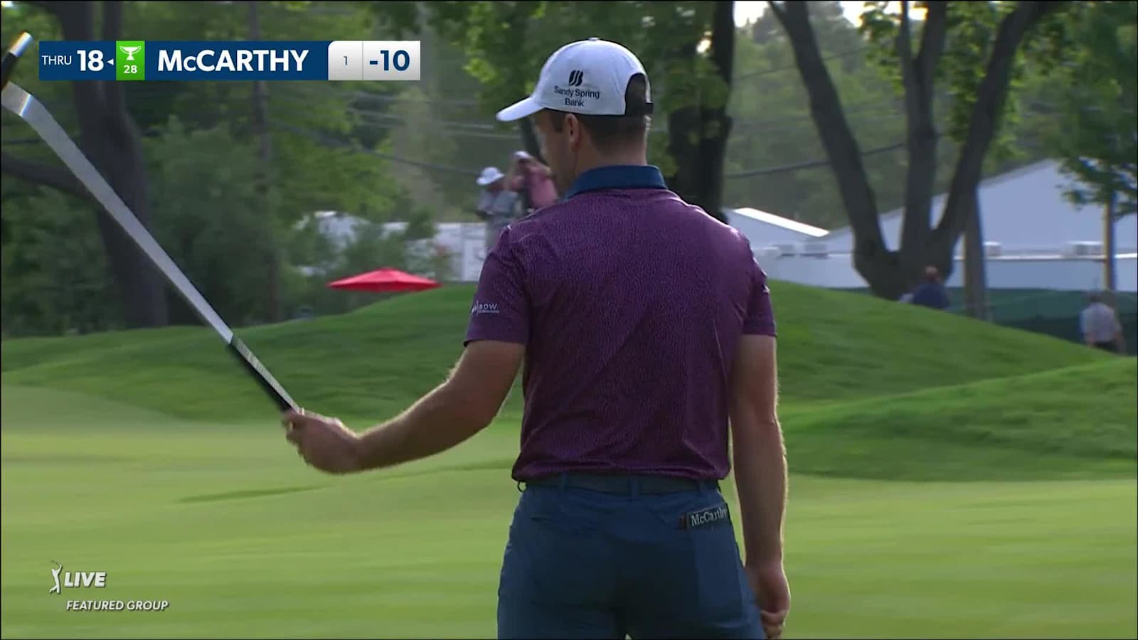 Denny McCarthy nearly holes second for a 59 at Travelers