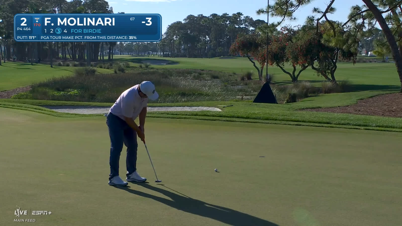 Francesco Molinari curls in 11- foot breaking birdie putt at Cognizant Classic