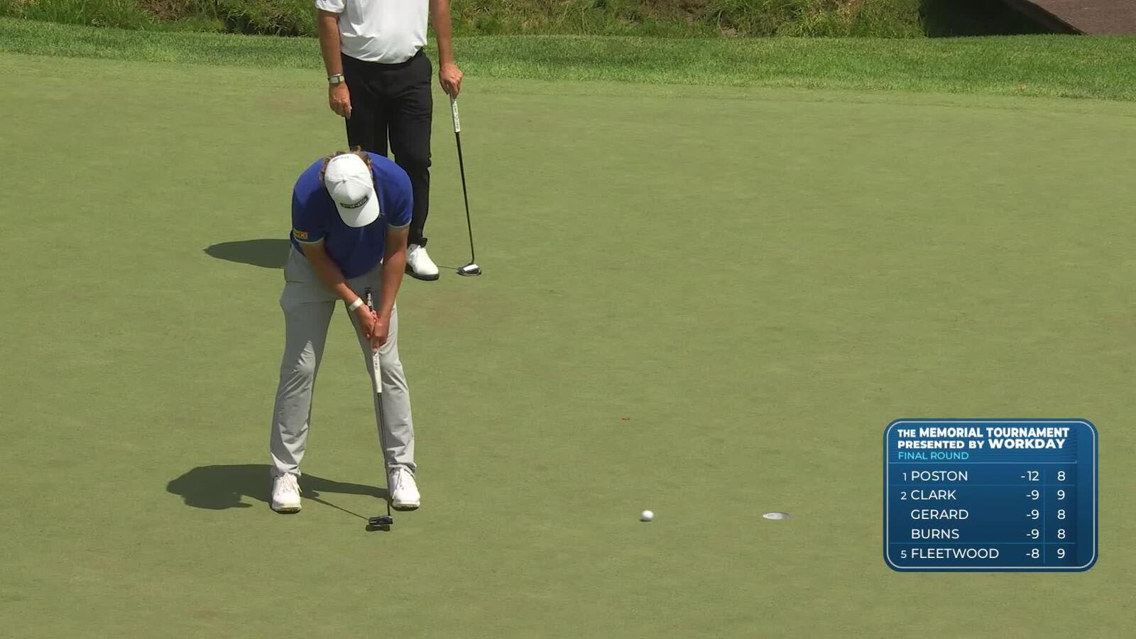 Kristoffer Reitan drains 5-foot putt for birdie on No. 11 at the Memorial