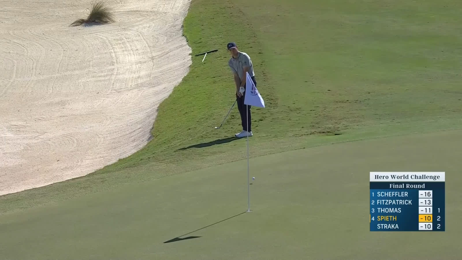 Jordan Spieth chips in to save par at Hero World Challenge