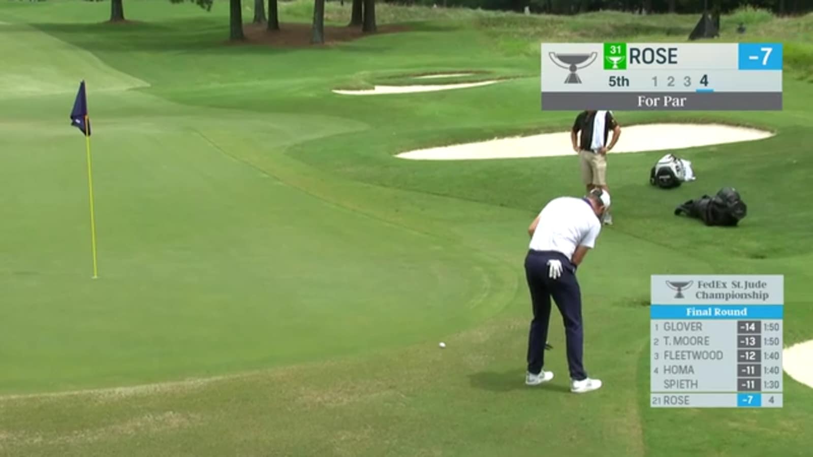 Justin Rose pours in 23-footer to save par at FedEx St. Jude